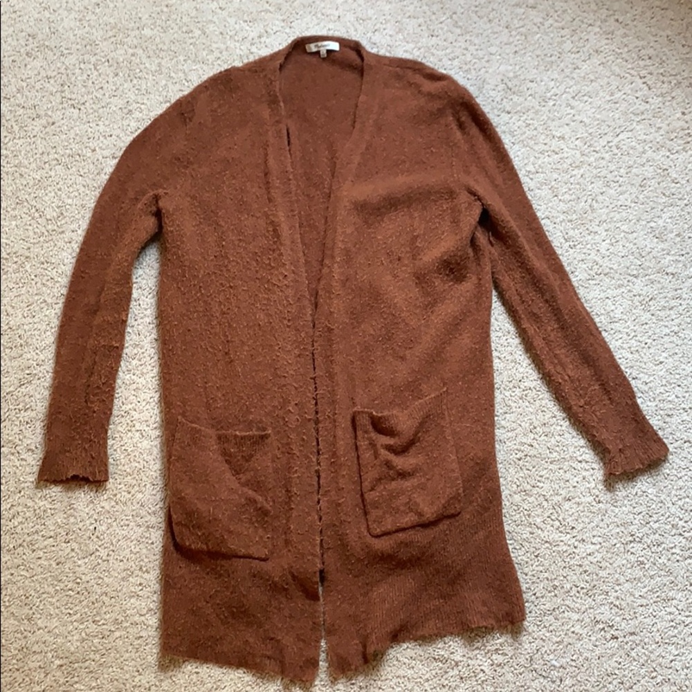 Madewell rust-colored cardigan